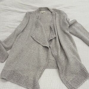 Lou & Grey Textured Gray/lavendar Cardigan